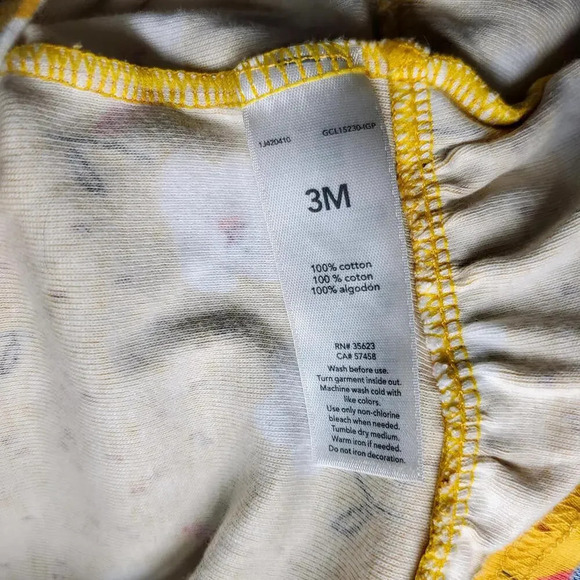 Cat & Jack & Carter's Yellow Gauze Ruffle Romper w/ Floral Cardigan Sweater 0-3M - Picture 6 of 12